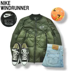 【美品】 ナイキ NIKE ウィンドランナー WINDRUNNER キルティング ダウン ジャケット ブルゾン ジャンパー S オリーブ スポーツ カジュアル ストリート メンズ