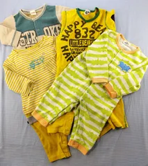 【まとめ売り 男の子】アンパサンド 他 カバーオール 長袖 4枚セット  70cm～80cm ベビー服 中古