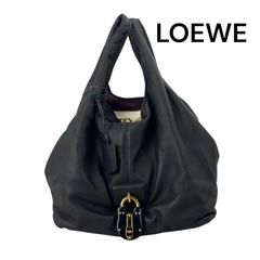 ●ロエベ LOEWE  カリエ パドロック ハンドバッグ ブラック ラムスキン レディース 5D827