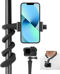 【在庫処分】Taisioner フレキシブルアーム gopro用マウント アクセサリー スマホホルダーク アクションカメラ携帯用 曲げる柔らかい自撮り棒 折りたたみ 360度回転 自由調節 iPhone Gopro hero10/9/8/7/6/5/4 DJI