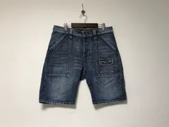本物ディースクエアードDSQUARED2コットンダメージ加工ベイカーデニムハーフショートパンツミリタリーサーフアメカジワークスーツメンズ青ブルー44Sイタリア製