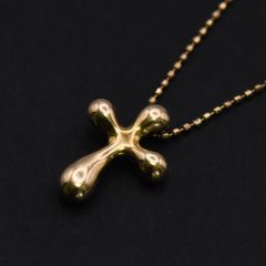 K18 18金 クロス 十字架 ネックレス レディース 3.1g 約40cm ゴールド イエローゴールド K18YG 18K アクセサリー ジュエリー 金