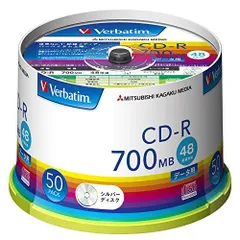 【新品・3営業日で発送】三菱化学メディア Verbatim SR80FC50V1 データ用CD-R 700MB 4-48倍速 スピンドルケース入50枚パック