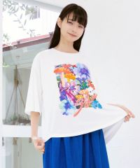 スカラー ScoLar スカラー箔プリント 接触冷感Tシャツ （オフホワイト） スカラー ScoLar スカラー箔プリント 接触冷感Tシャツ （オフ