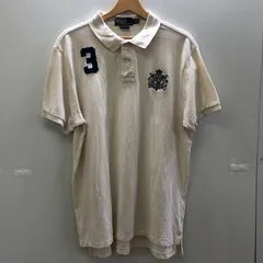 90's Polo by Ralph Lauren/90年代 ポロバイラルフローレン 半袖 ポロシャツ フロント刺繍 CUSTOM FIT ヴィンテージ 90's CHINA製 メンズ XL アイボリー