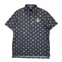 サイズ：LL LE COQ GOLF ルコックゴルフ  半袖ポロシャツ ドット柄 ブラック系 [240101358232] ゴルフウェア メンズ ストスト