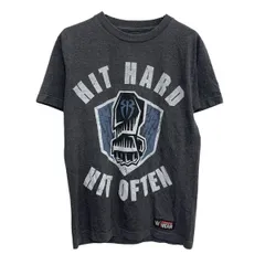 半袖 プリントTシャツ S チャコールグレー プルオーバー バックプリント スポーティー カットソー 古着卸 アメリカ仕入 a704-5951