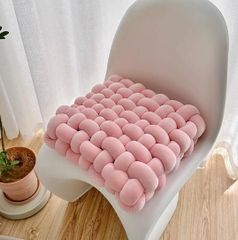 ピンクの編み込みクッションソファクッション 編み込みクッション もちもちクッション 編み込み 弾力クッション 個性的 かわいい インテリアアイテム おしゃれ ピンク