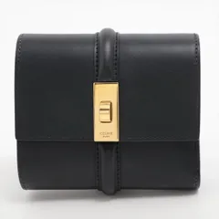 【現行品・極美品】セリーヌ スモール トリフォールドウォレット16 セーズ 黒 CELINE セリーヌ スモール トリフォールドウォレット 16セーズ