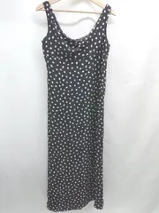 ◇ ⊂ アンドレア・ポリッツィ 90年代ヴィンテージ - ロング ドットシアーワンピース サイズF ブラック系 レディース E  【1507160032258】