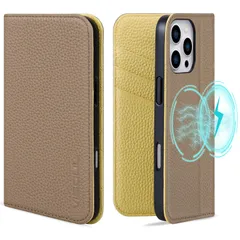 新品 VISOUL iPhone16 Pro 対応ケース 手帳型 本革 手帳型ケース アイフォン16 プロケース スマホケース あいふぉん16プロ ワイヤレス充電対応 アイホン16 Pro 横置きスタンド機能付き手帳型ケース レザーケース カード収納 携帯ケー