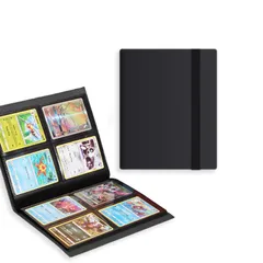 【在庫処分】トレカ バインダー カードファイル カードケース ファイル スリーブ対応 WISSUA ゲーム・スポーツカードの収納 (ブラック 4ポケット160枚収納)