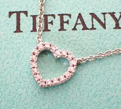 TIFFANY&Co.(ティファニー) K18WG ダイヤモンド ネックレス メトロハート 1.9g 天然ダイヤ ペンダントネックレス 箱付き ホワイトゴールド