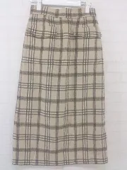 ◇ riche glamour リシェグラマー チェック ロング タイト スカート サイズM ベージュ ブラウン レディース P  【中古】 【1209080008374】