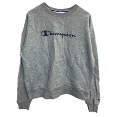 Champion プリントスウェット トレーナー Mサイズ チャンピオン ロゴ グレー 古着卸 アメリカ仕入 t2410-3280