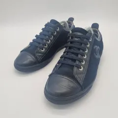 シャネル新品未使用 レースアップ　オールレザー♡ハイカットスニーカー 楽天市場】CHANEL(シャネル） ハイカットスニーカー カメリア ネイビー