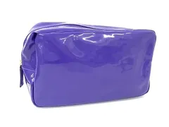 ■美品■ YVESSAINTLAURENT イヴサンローラン パテントレザー ポーチ マルチケース 小物入れ レディース パープル系 DH6951