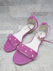 ◇ Odette e Odile オデット エ オディール オープントゥ アンクルストラップ サンダル サイズ37 パープル系 レディース P  【1405090006601】