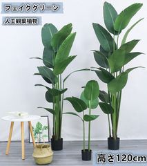 タビビトノキ フェイクグリーン 人工観葉植物 オウギバショウ 造花 旅人の木 お手入れ不要 インテリア 人工植物 おしゃれ かわいい  高さ120cm 水やり不要 枯れない 害虫が発生しない（HM-1248）