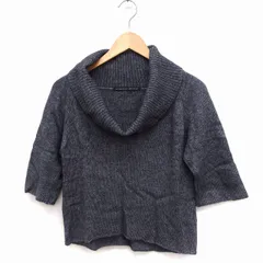 スピック&スパン Spick&Span オフタートルネック ニット セーター 五分袖 ミドルゲージ カシミヤ混 アンゴラ混 グレー /FT11