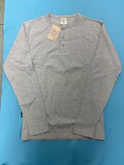 リピート高！『AVIREX』リブデイリーヘンリーネック長袖TシャツグレーM