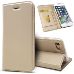 iPhone 7/8/SE2/SE3 4.7インチ 手帳型 PUレザー＋TPU フリップ 保護ケース カード入れ付 スタンド機能 マグネット付 スキンPU(スペースグレイ、ネイビー、ゴールド、ローズゴールド)４カラー選択