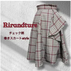Rirandture 秋色チェック　巻きスカートstyle