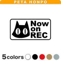 カッティングステッカー Now on REC猫(C) ドラレコ 録画中 ドライブレコーダー 車 ぺた本舗