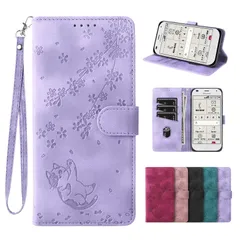laddutoi らくらくホン f-01l f-42a 携帯ケース 手帳型 かわいい らくらくスマートフォン F-01L スマホケース 手帳 お財布機能 ストライプ付きドコモ f-42a f-01l ケース 財布型 落下防止 らくらくスマートフォン F-42A