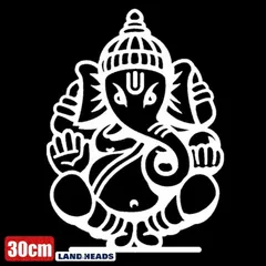 車 ステッカー 30cm 神様 ガネーシャ インド 象 ヒンドゥー教給油口 おもしろ バイク かっこいい カー用品 かわいい シール おしゃれ 転写式 白 送料無料 st2065-30