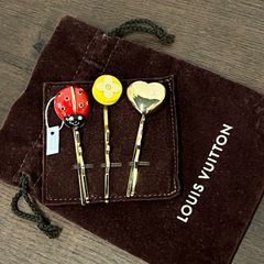 [美品希少] LOUIS VUITTON ルイヴィトン ヘアピン 3本セット てんとう虫 ハート フラワー  M92349 髪留め レディース