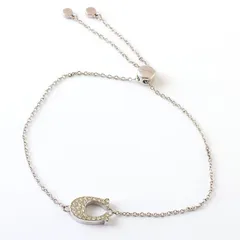 MNH25038 美品 COACH コーチ ブレスレット Cロゴ ラインストーン シルバー×クリア アクセサリー