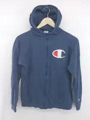 ◇ Champion チャンピオン キッズ ティーンズ 長袖 ジップアップ パーカー サイズ160 ネイビー メンズ E  【1306080005508】