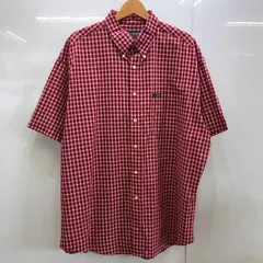 90's CHAPS RALPH LAUREN/90年代 チャップス ラルフローレン vintage ヴィンテージ チェックシャツ ギンガムチェック 半袖 シャツ ボタンダウン ワンポイントロゴ オーバーサイズ インドネシア製 メンズ XL レッド