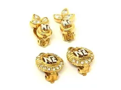 ■美品～■ NINA RICCI ニナリッチ クリップ式 イヤリング アクセサリー レディース 2点セット まとめ売り ゴールド系 DG2833