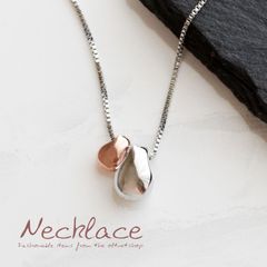 ネックレス レディース バイカラー メタル 18K 18金コーティング ピンクゴールド シルバー チェーン K18GP シンプル 3Way