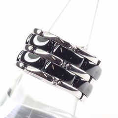 シャネル CHANEL ウルトラ コレクション リング ラージ モデル 18Kホワイトゴールド/750 ブラックセラミック 仕上済 【中古】Aランク
