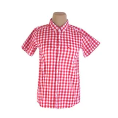 バーバリー チルドレン シャツ ブランドシャツ シャツ ホース刺繍 半袖 アウトレット 夏 アイテム 自分用 ホワイト×レッド キッズ12Y152サイズ ギンガムチェック 送料無料 c1526 
