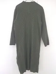 ◇ emi+ エミプラス サイドボタン リブニット 長袖 膝下丈 ワンピース サイズM カーキ レディース P  【中古】 【1211100017440】