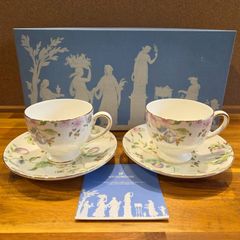 【新品未使用品】WEDGWOOD ウェッジウッド SWEET PLUM スイートプラム カップ＆ソーサー ペア　◇