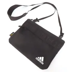 OI25145 美品 adidas アディダス 2WAY ショルダーバッグ ポーチ コーデュラナイロン クロスボディ ボディバッグ サコッシュ 黒 ブラック