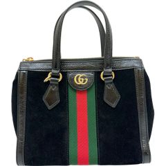 【GUCCI/グッチ】オフィディア シェリーライン 547551  2WAY ショルダーバッグ ハンドバッグ スウェード/レザー ブラック レディース 【中古】【真子質店】【BL】