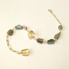 New！　14kgf　シトリン＆ラブラドライト　ブレスレット