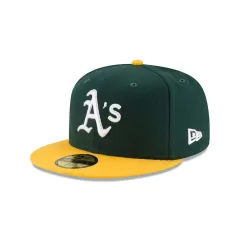 新品 ニューエラ NEWERA 正規品 MLB オークランド アスレチックス ホーム 59FIFTY メンズ レディース ユニセックス CAP キャップ 帽子 刺繍 ロゴ 野球 メジャーリーグ グリーン イエロー 緑 黄色 13554985 14524863