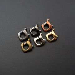 6色セット 6個 アンティーク風 アクセサリー金具 スクエア カニカン ナスカン クラスプ 留め具