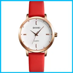 【早発送】腕時計 レディース おしゃれ シンプル 革ベルト 小さめ うで時計 防水 カジュル ビジネス 超薄型 軽量 女性用 時計 かわいい ブランド ナログ クオーツ 高校生 プレゼント レッド