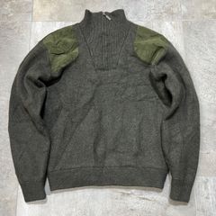 Barbour  ハーフジップニット  ハイネック  トルコ製  裏地付き  L size  オリーブ  エルボーパッチ  ショルダーパッチ  カーキ  緑  バブアー  ニット  古着
