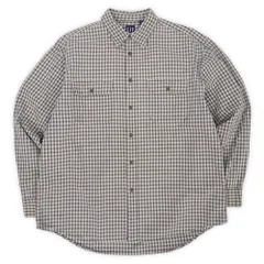 オールドギャップ OLD GAP 90s 90年代 レギュラーカラーシャツ コットン チェック 旧タグ 紺タグ USA アメリカ ヴィンテージ 古着 メンズ シャツ ベージュ L【中古】