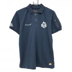 エドウィンゴルフ 半袖ポロシャツ ネイビー×グレー 後ろビッグプリント 紙タグ付き  メンズ M ゴルフウェア EDWIN GOLF