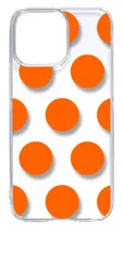 【新品未使用】iPhone15 Pro Max アイフォン15プロマックス クリア ハードケース ドット柄 水玉 (オレンジ) スマホケース カバー cl-ip15promax-dotbig-07
